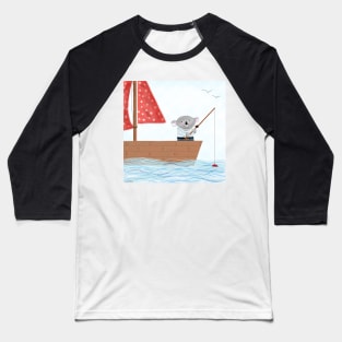 Koala fishing on a boat Baseball T-Shirt